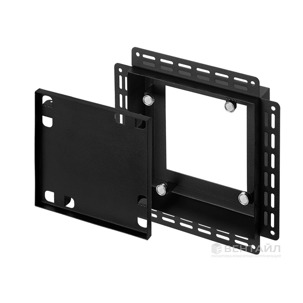 Решетка Вентайл Керамо-М 200x200 под плитку с маяком, черная