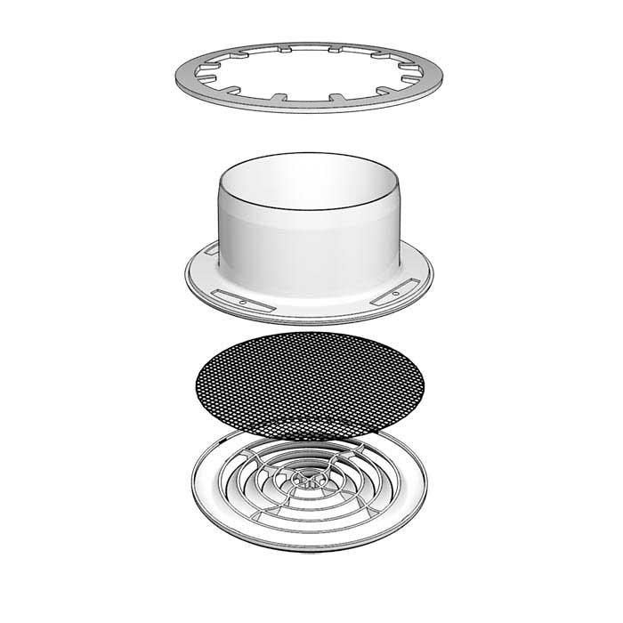 Диффузор приточно-вытяжной с фланцем Ø 125 мм, Эра 12,5DK