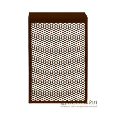 Экран на радиатор металлический, 590x610x140 мм, 6 секции (коричневый)