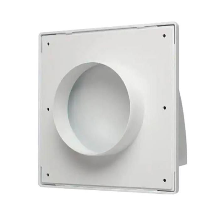 Выход стенной с обратным клапаном 170х170 с фланцем D125 белый