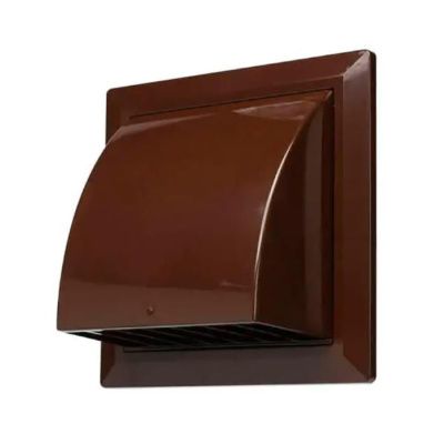 Выход стенной с обратным клапаном 170х170 с фланцем D100 коричневый