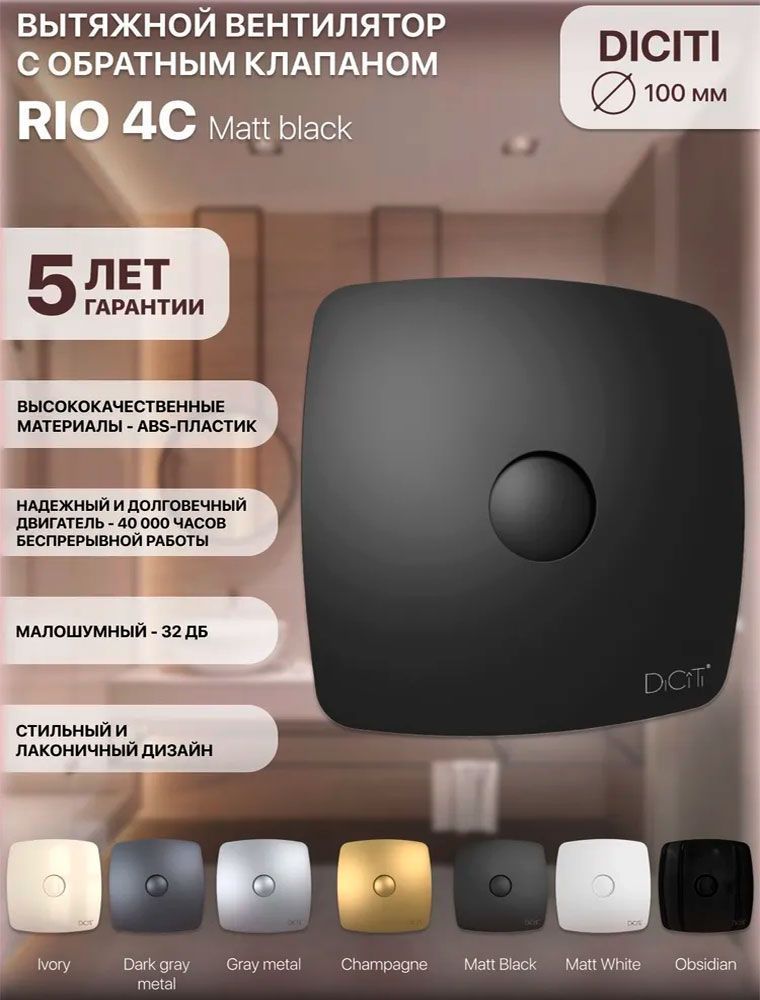 Вентилятор накладной RIO 4C Matt black