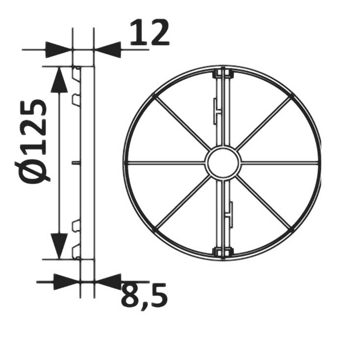 Клапан обратный D 125 для вентилятора, ERA 125OK