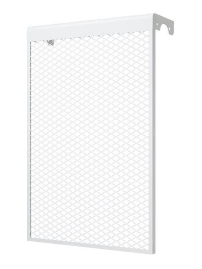 Экран на радиатор металлический, 390x610x140 мм, 4 секции (белый)
