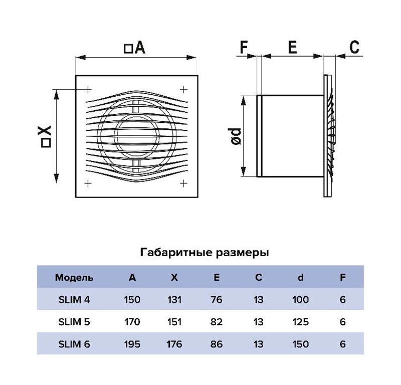Вентилятор ERA SLIM 4C Champagne, 160х160 мм Ø100 мм