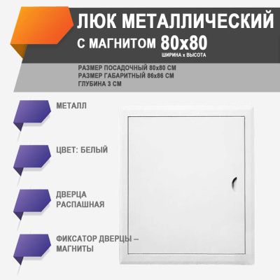 ЛММ 80х80 люк металлический с магнитом