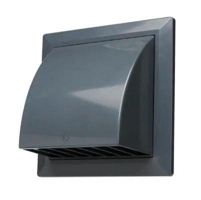 Выход стенной с обратным клапаном 170х170 с фланцем D125 серый