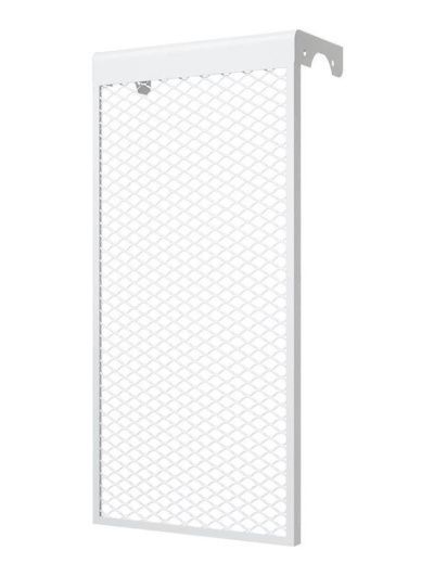 Экран на радиатор металлический, 290x610x140 мм, 3 секции (белый)