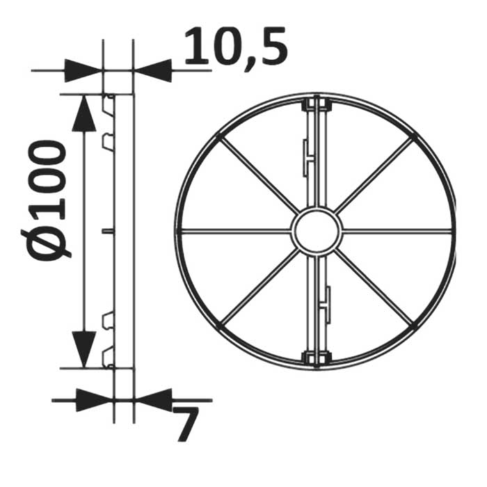 Клапан обратный D 100 для вентилятора, ERA 100OK