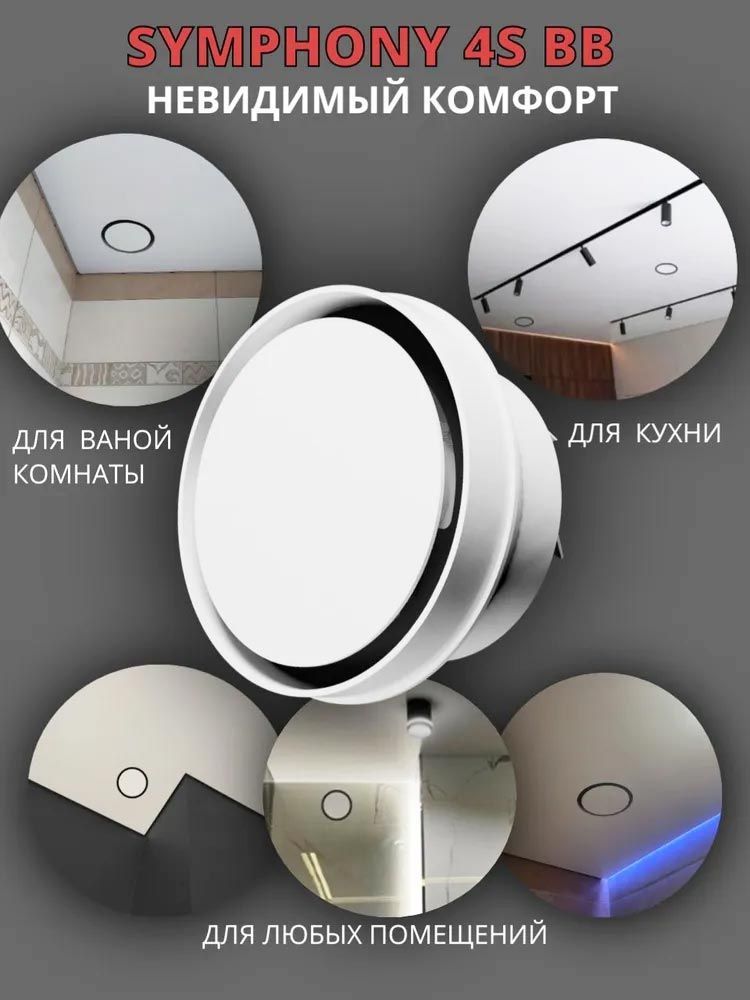 Вентилятор встраиваемый SYMPHONY 4S BB, осевой d 100 мм