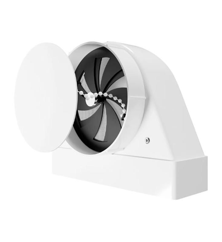 Вентиляционная теневая решетка на магнитах D125 мм с выходом 60х204 мм (620SH12,5)