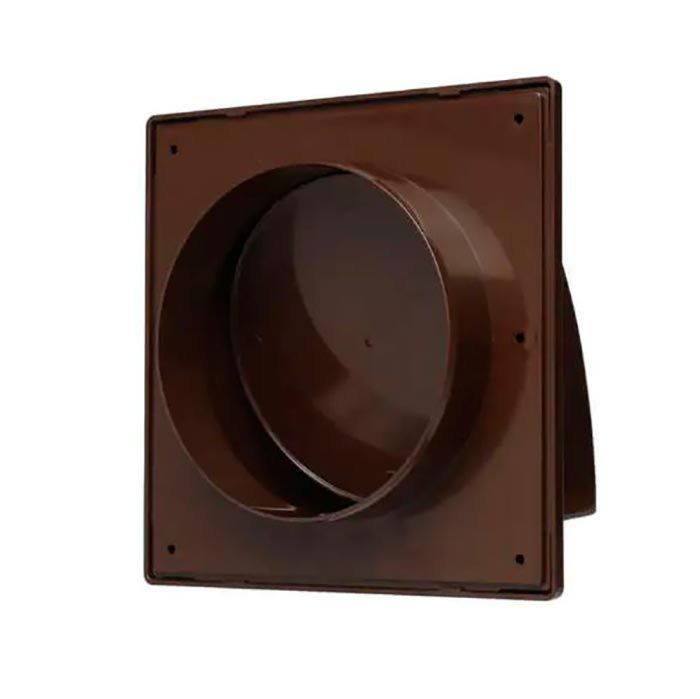 Выход стенной с обратным клапаном 170х170 с фланцем D100 коричневый