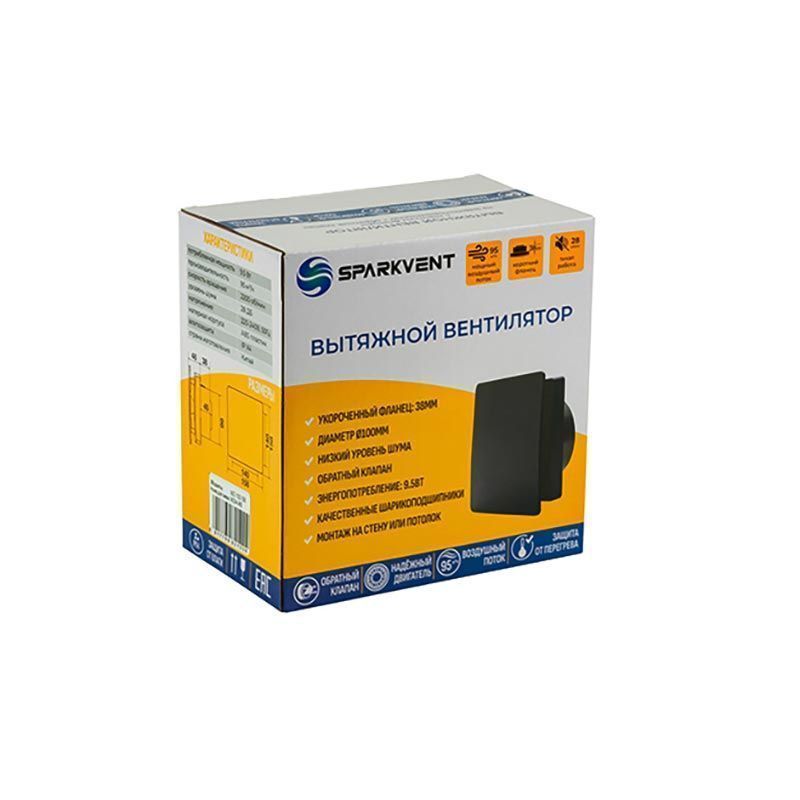 Вентилятор SPARKVENT MZ-100 TB, чёрный (ТАЙМЕР)