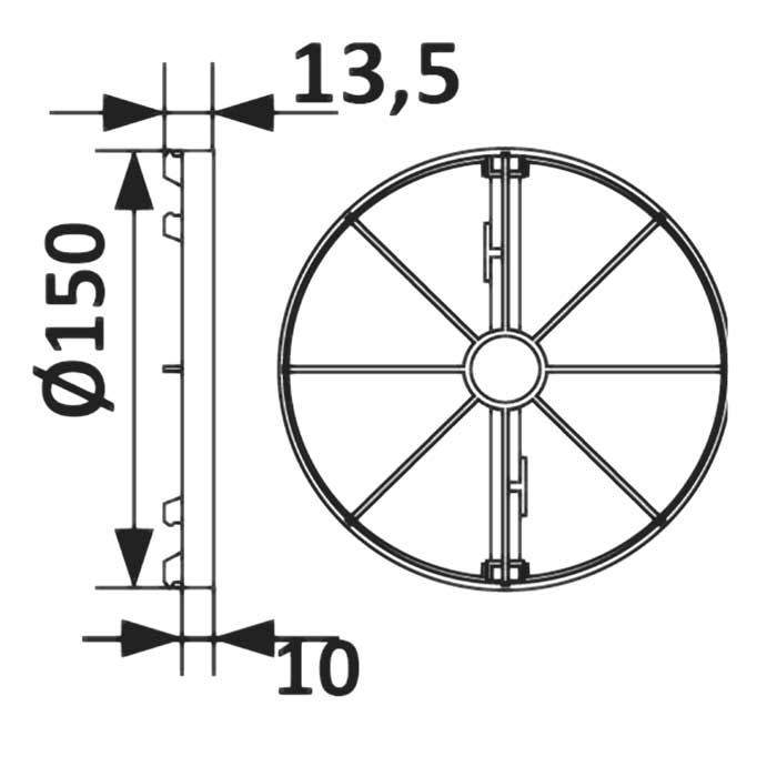 Клапан обратный D 150 для вентилятора, ERA 150OK