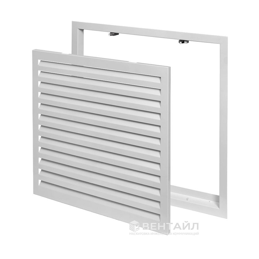 Решетка РМЖР 600x600 нажимная металлическая с жалюзи для радиатора отопления