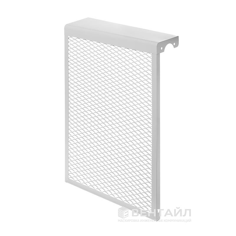 Экран на радиатор металлический, 390x610x140 мм, 4 секции (белый)