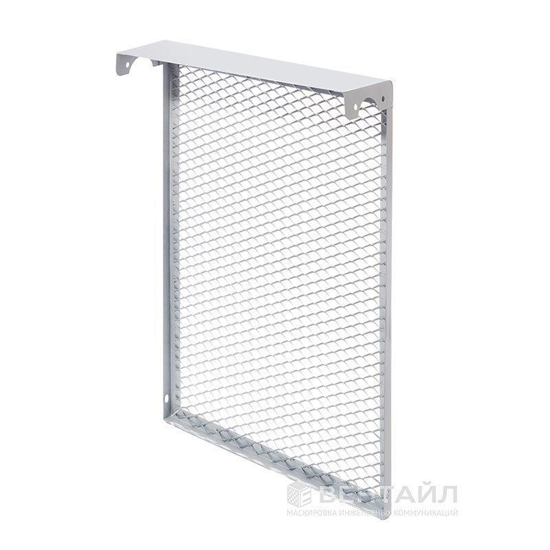 Экран на радиатор металлический, 390x610x140 мм, 4 секции (белый)