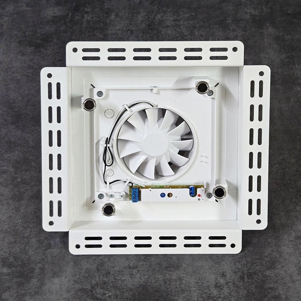 Решетка + вентилятор Keramo-White 200x200 / STILL-B 100CТ (белая, таймер)