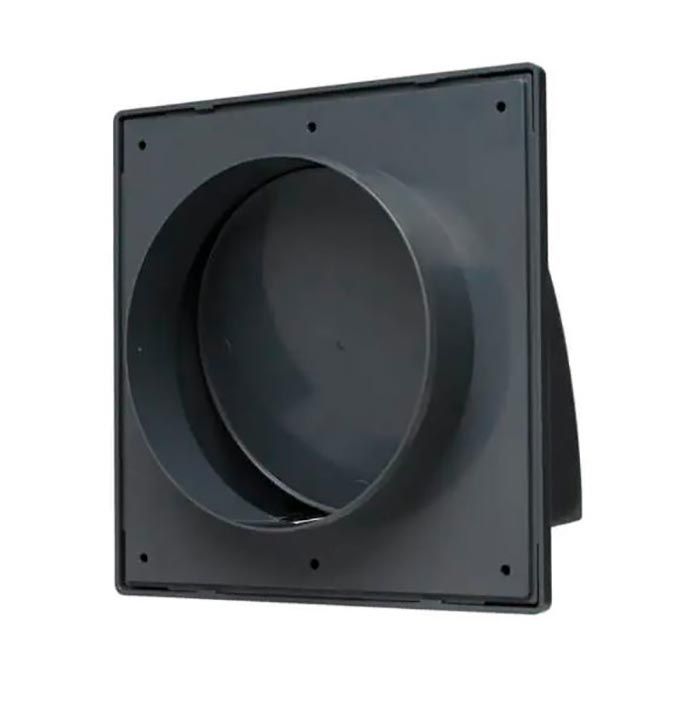 Выход стенной с обратным клапаном 170х170 с фланцем D125 серый