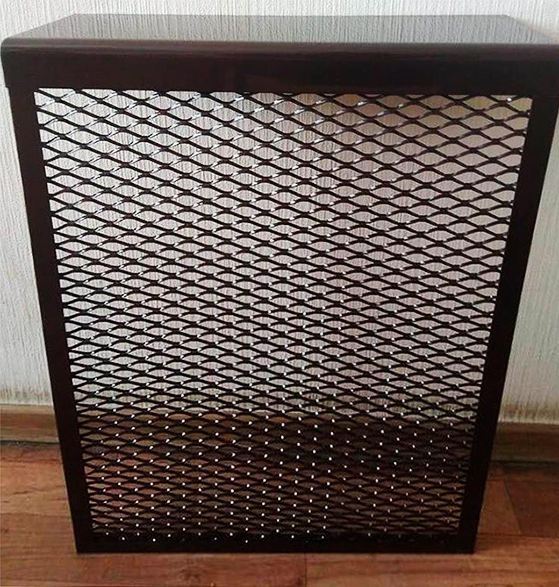 Экран на радиатор металлический, 290x610x140 мм, 3 секции (коричневый)