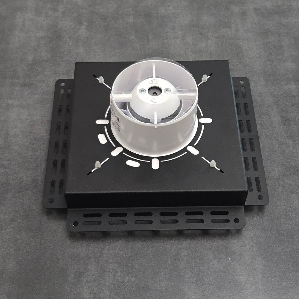 Решетка + вентилятор Keramo-M Black 200x200 / STILL-B 100CK (черная)