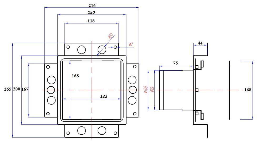 Решетка + вентилятор Light Air-Vent 150х200 D100 (черная, B3)