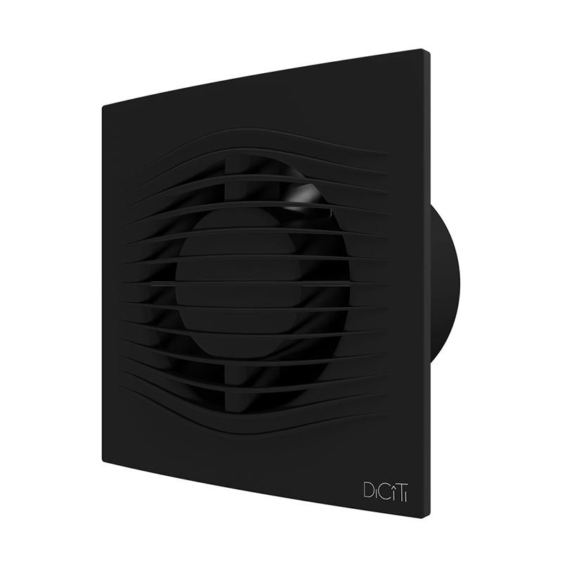 Вентилятор ERA SLIM 4C Matt black, 160х160 мм Ø100 мм
