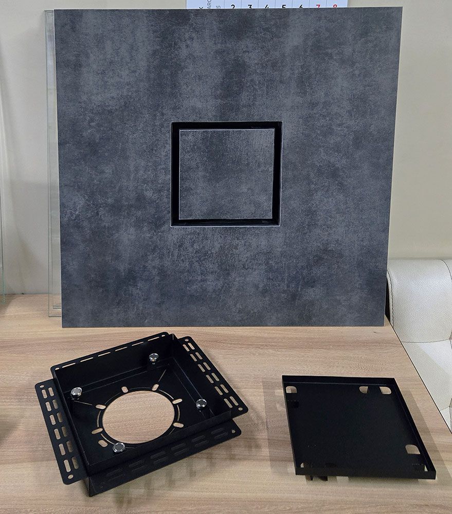 Решетка + вентилятор Keramo-M Black 200x200 / STILL-B 100CT (черная, таймер)