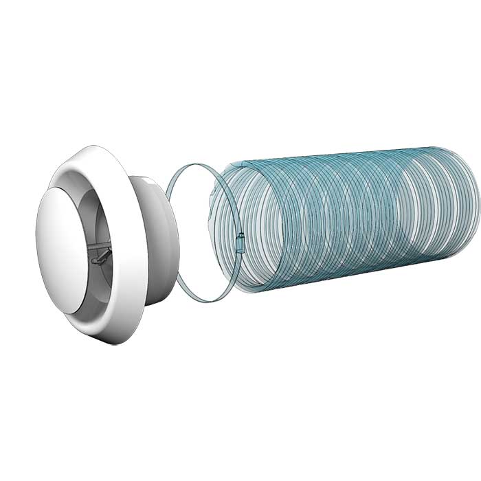 Анемостат приточно-вытяжной Эра с фланцем ø 125 мм