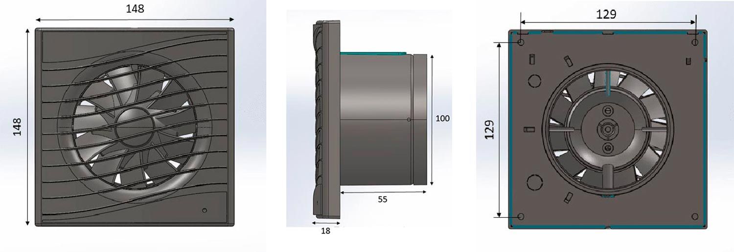 Вентиляторы Вменто STILL-B размеры