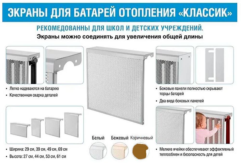 Экран радиаторный металлический Экран радиаторный металлический