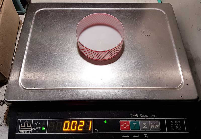 Взвешиваем пробку